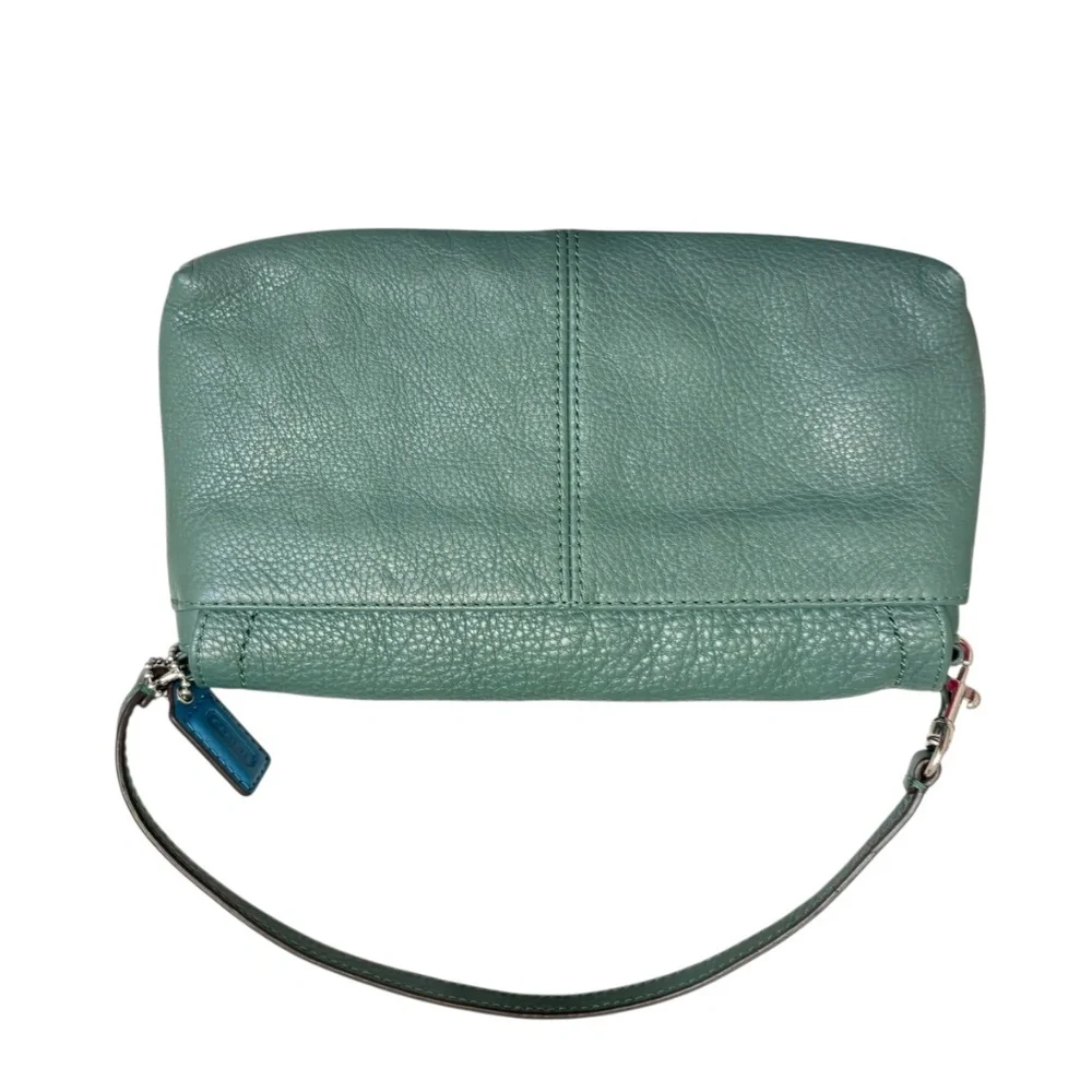 Coach green pebbled leather mini bag